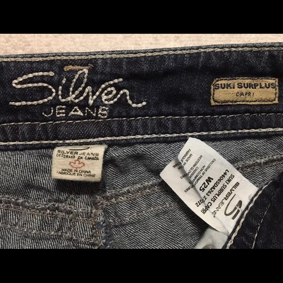 Silver Suki Capri dark flap pocket jeans Size25 - Picture 4 of 7